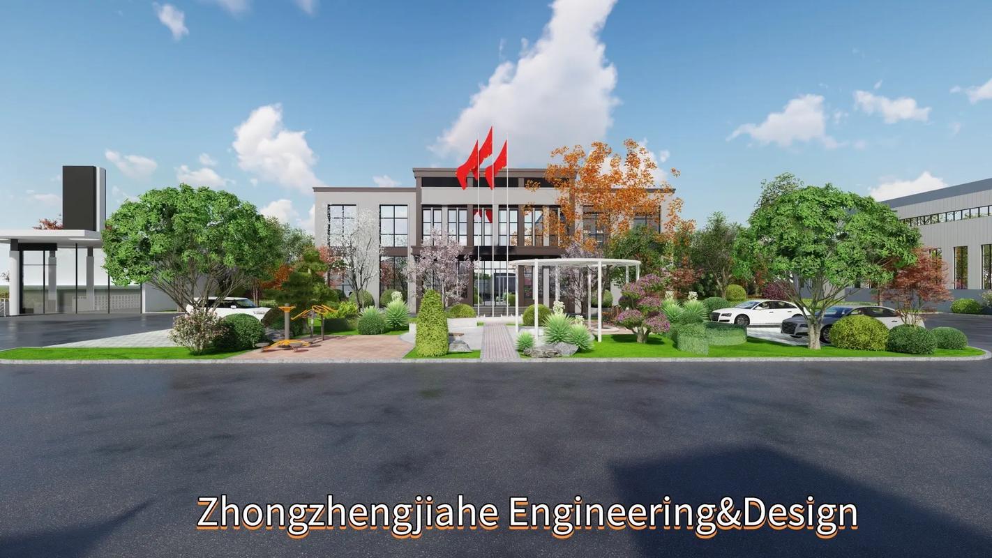 厂区绿化设计效果图.#园林景观 #厂区绿化 #厂区规划设计