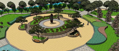 精品公园游园景观规划建筑su模型设计素材 植物景观模型大全 18407277