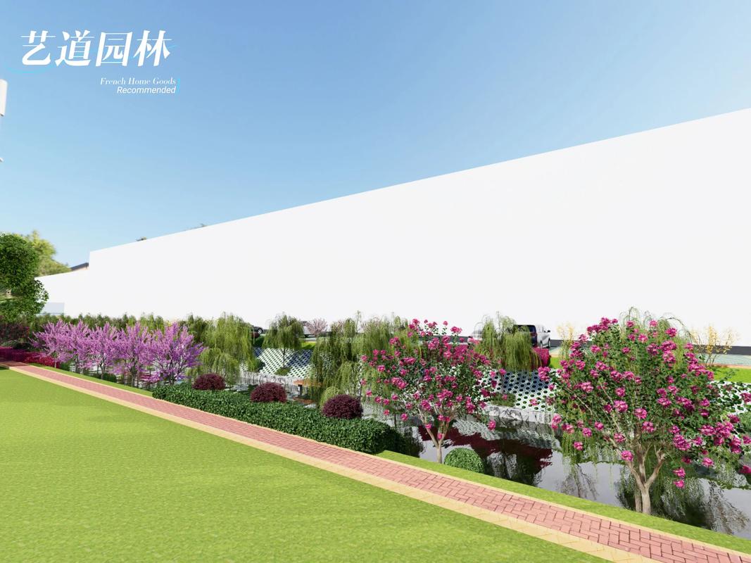 最近的工厂河岸绿化方案#庭院花园景观设计 #园林景观 #庭院